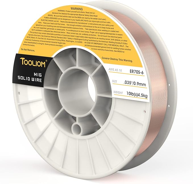 TOOLIOM ER70S-6 .035"(0.9 mm) Mild Steel MIG Solid Welding Wire on 10-Pound Spool 2PCS Compatible for TL-200M Pro TL-250M Pro