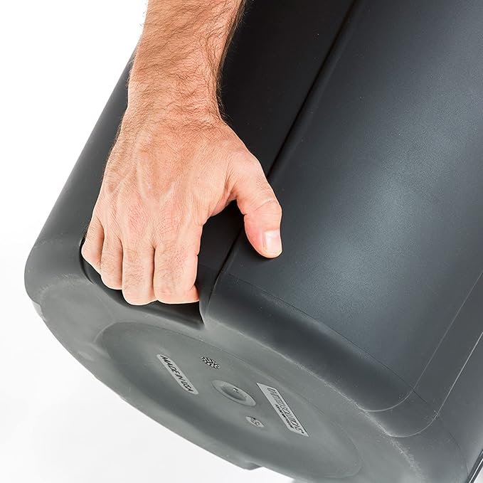 United Solution 20 Gallon Round Waste Container, Black, Easy to Carry Garbage Can with Sturdy Construction, Pass-Through Handles & Attachable Click Lock Lid, Indoor or Outdoor Use, 2-Pack, (TI0087)
