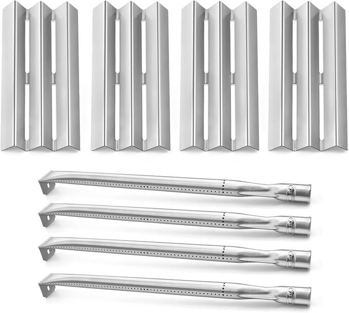 Grill Replacement Parts for Napoleon LEX 485/605/730 LE LD485 Series, Napoleon S81001, Flame Tamer and Burner for Napoleon Grill Parts Accessories, Heat Plate Shields Tents, 4-Pack
