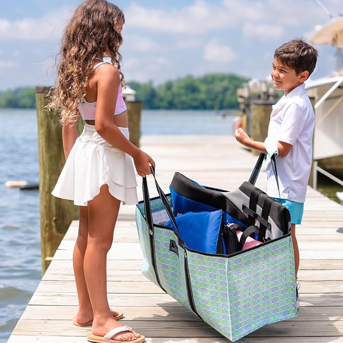 SCOUT Errand Boy - Extra Large Lightweight Utility Tote with Breakaway Zipper - Collapsible Grocery and Market or Beach Tote