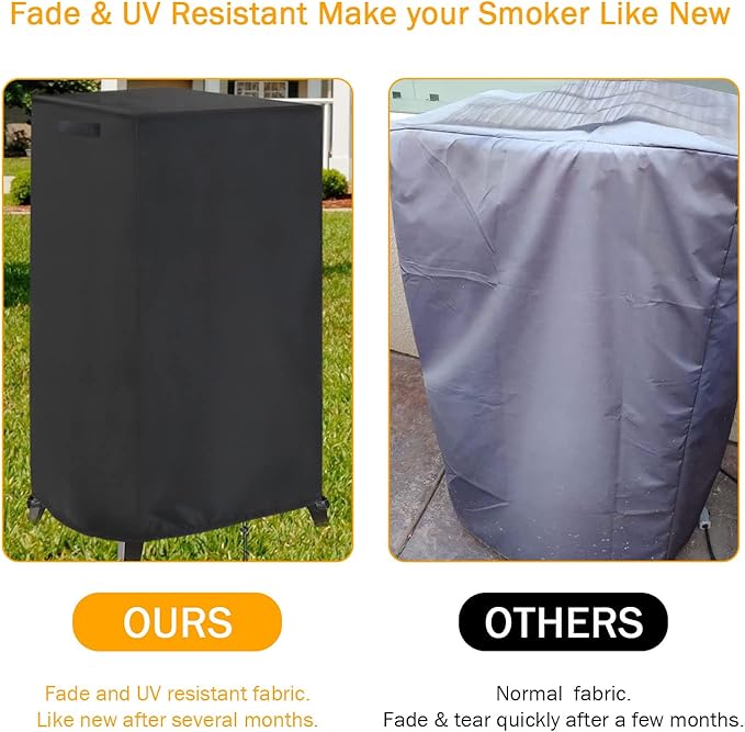 Smoker Cover Fit for Cuisinart Smoker, Waterproof Outdoor Grill Smoker Covers,Black (21" L x 21" W x 44" H)
