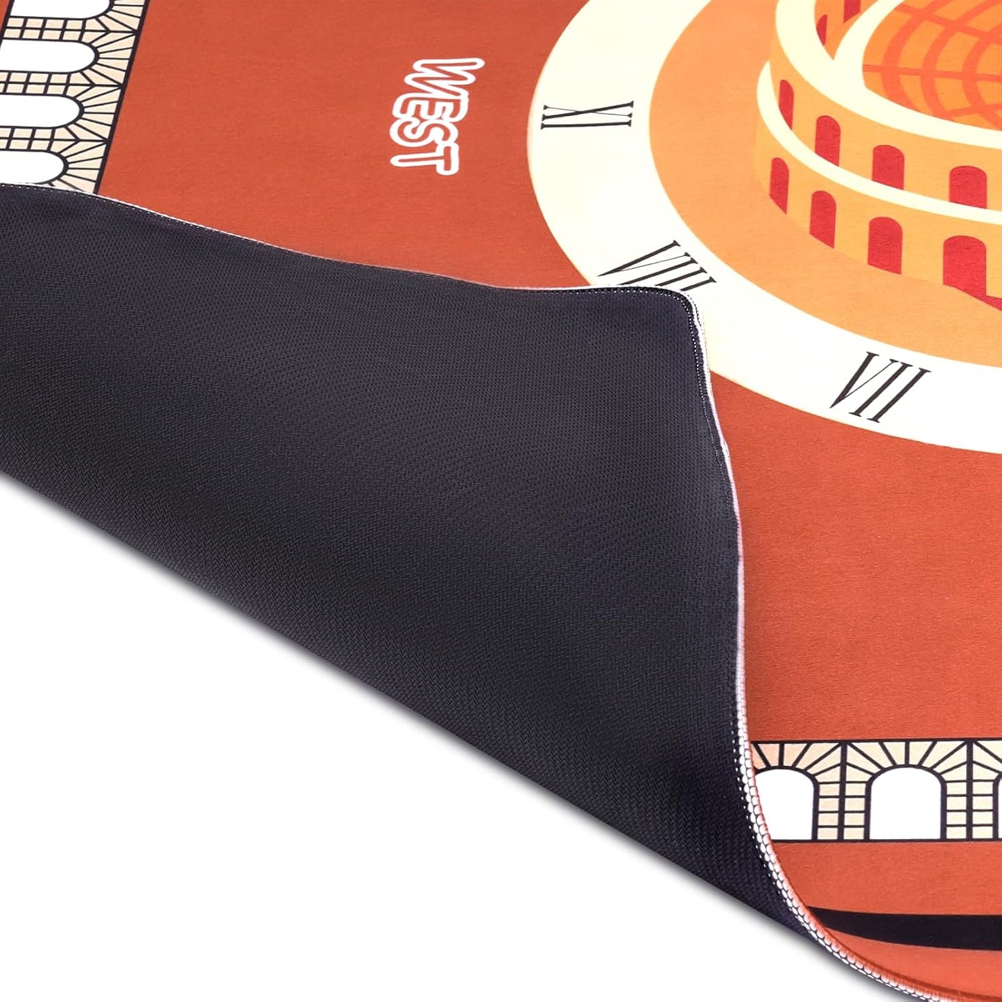 Mahjong Mat for Table 31.5"x31.5", MahJongg Mat Cloth Cover with Game Rules, Mahjong Tablecloth for Poker, Board Games Table Mat, Card Games, Tile Games, Dominoes (Roman Colosseum)