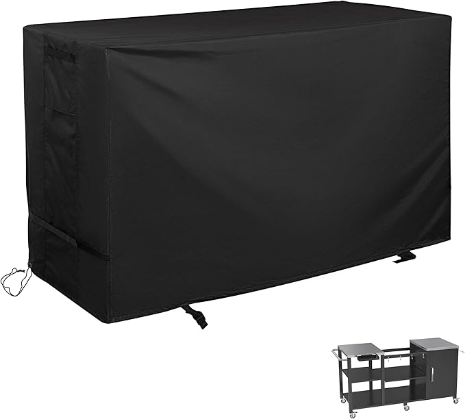 Grill Table Cover for GDLF Grill Table Compatible with Big Green Egg, Outdoor Grill Cart Cover for GDLF Large BBQ Station Prep Table All Weather Protective