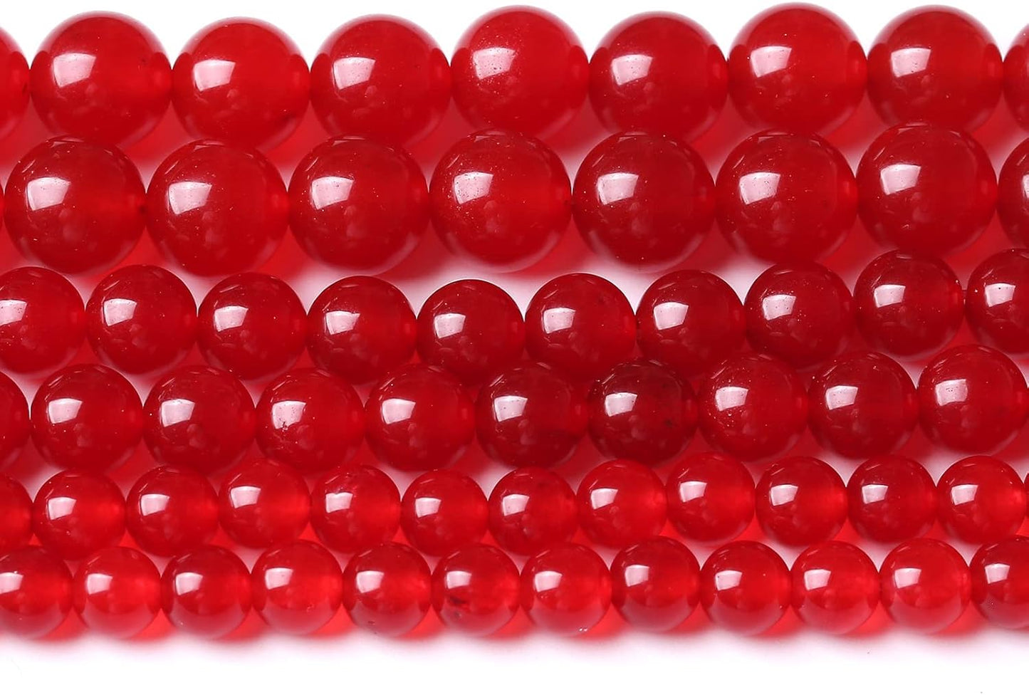 90PCS 4MM Red Chalcedony Beads Round Loose Stone Beads for Jewelry Making DIY Energy Stone Healing Power Bracelet 15"