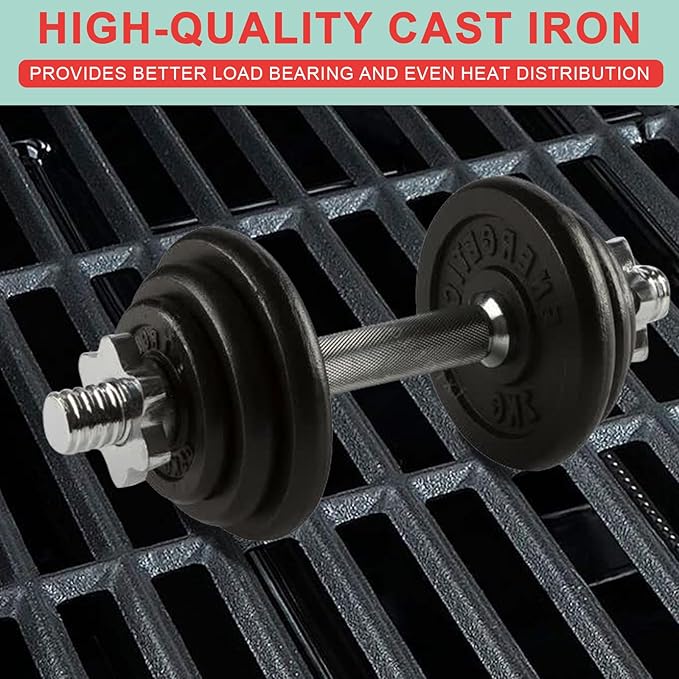 Porcelain Steel Heat Plate & Cast Iron Cooking Grate for Nexgrill 4/5 Buner 720-0882D 720-0888 720-0888N 720-0888A, Grill Flame Tamer Replacement Parts for Nexgrill 4 Burner Home Depot 720-0830H
