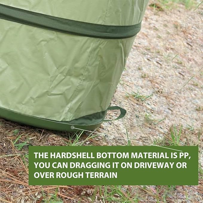 YUDI & GARDEN 45 Gallon Hard Bottom Collapsible Garden Bag, Collapsible Trash Can, Camping Trash Can, for Collecting Weeds or Leaf or Party and Yard Waste