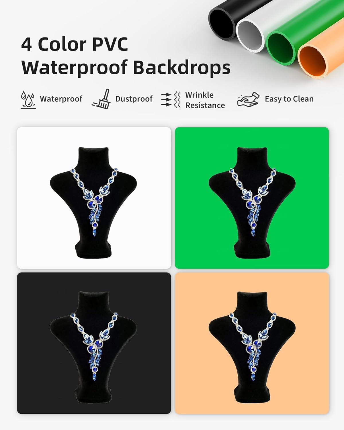 Glendan Portable Light Box Photography: 16"x16" Professional Dimmable Photo Box with High CRI 480 LED Lights - Soft Box with 4 Photo Backdrops for Jewelry and Product Photography