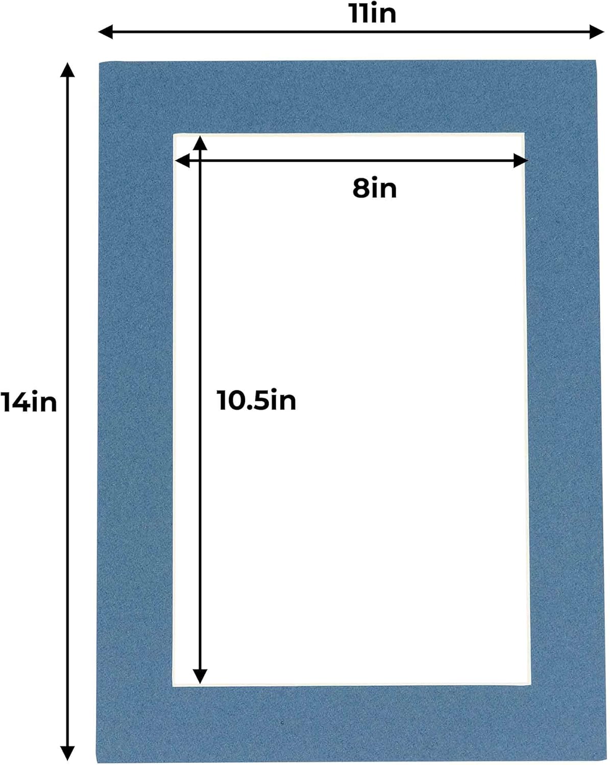 Poster Palooza 11x14 Mat for 8.5x11 Photo - Precut Steel Blue Picture Matboard for Frames Measuring 11 x 14 Inches - Bevel Cut Matte to Display Art Measuring 8.5 x 11 Inches - Acid Free ONE MAT