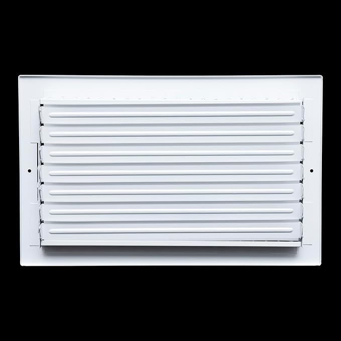 [2 Pack] Fits 14x8 Duct Opening Steel Adjustable Air Supply Grille by Handua | Register Vent Cover Grill for Sidewall and Ceiling | White | Outer Size: 15.75" X 9.75"