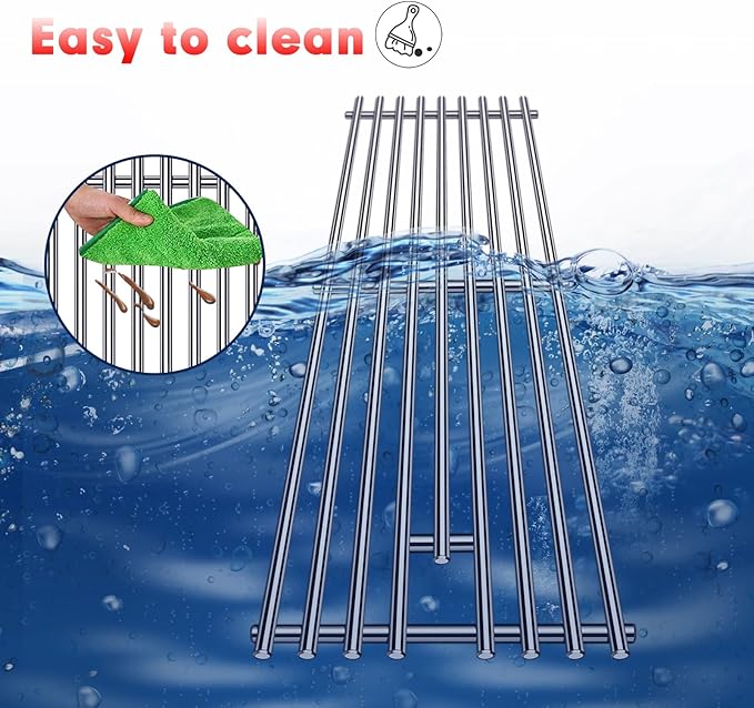 9MM 16517 Grill Grates Replacement for Bull Grill Replacement Parts, BBQ Bull Brahma 5 Burner 57568, 57569, 57568CE, 19” Lion Premium 40” 4 Burner L90000, 90000, 65073 Stainless Steel Grids