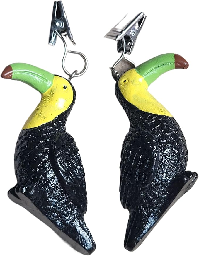 TwoFish Home Set of 4 Toucan Resin Tablecloth Weights Clips Toucan Handicraft Tablecloth Clamps Pack of 4