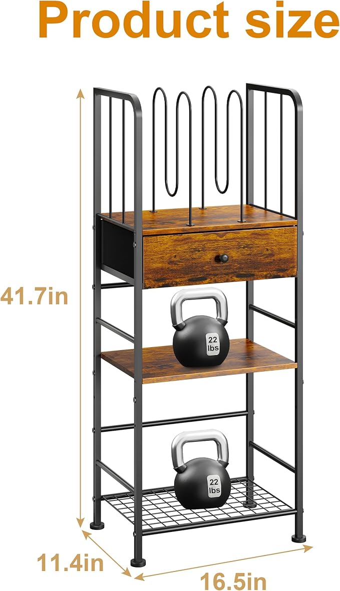 Towel Rack Free Standing 3-Tier with Drawer and M-Shaped Detachable Dividers,Towel Holder with Adjustable Shelf, Towel Organizer Space Saving for Bathroom and Poolside Patent Pending