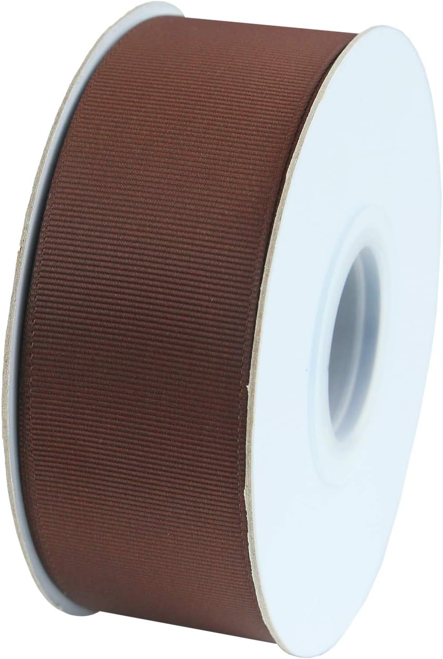 ITIsparkle 11/2" Inch Grosgrain Ribbon 25 Yards-Roll Set for Gift Wrapping Cake Decoration Party Favor Hair Braids Hair Bow Baby Shower Decoration Floral Arrangement Craft Supplies, Brown Ribbon