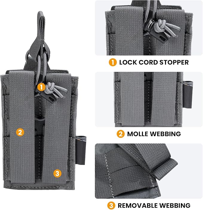 EXCELLENT ELITE SPANKER Tactical Open-Top Single/Double/Triple Molle Mag Pouch for Pistol Mag Pouch Tactical Bag Accessories Holder