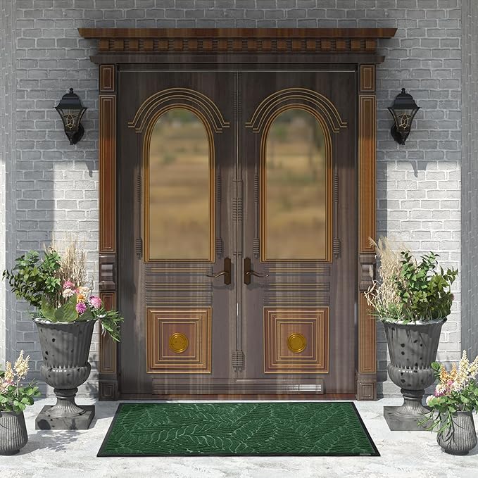 Yimobra 60x36 Large Door Mat Outdoor Indoor, All-Season Waterproof Door Mat Outside Entrance, All-Weather Non-Slip Outside Doormat for Garage Patio Entryway, Green