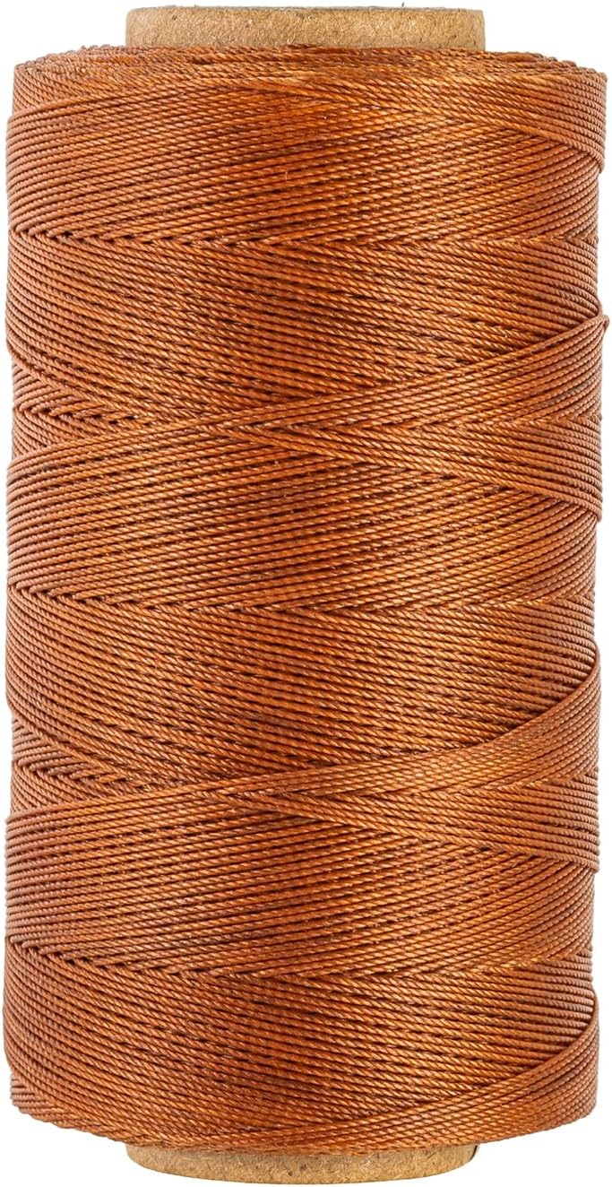 Sturdy Bonded Waxed Polyester Thread, 0.55mm, 437 Yards Wax String Cord - Brown for Leather, Hand Sewing, Stitching, Bookbinding, Beading, Bracelets and Macrame Jewelry Making