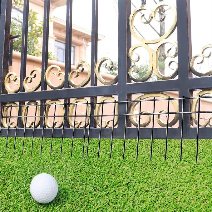 Adavin No Dig Fence Animal Barrier Fence,15 Pack 20 in(L) X10 in(H) Underground Garden Fencing with 2 in Spike Spacing Dog Fences for The Yard Metal Fence Ground Stakes for Outdoor Patio.Total 25 Ft