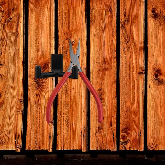 LIFKOME Shed Utility Organizer Hooks Double Head ABS Garage Storage Hooks for Rake and Shovel Hanging Black Suitable for Garden Storage Shed Side Panel