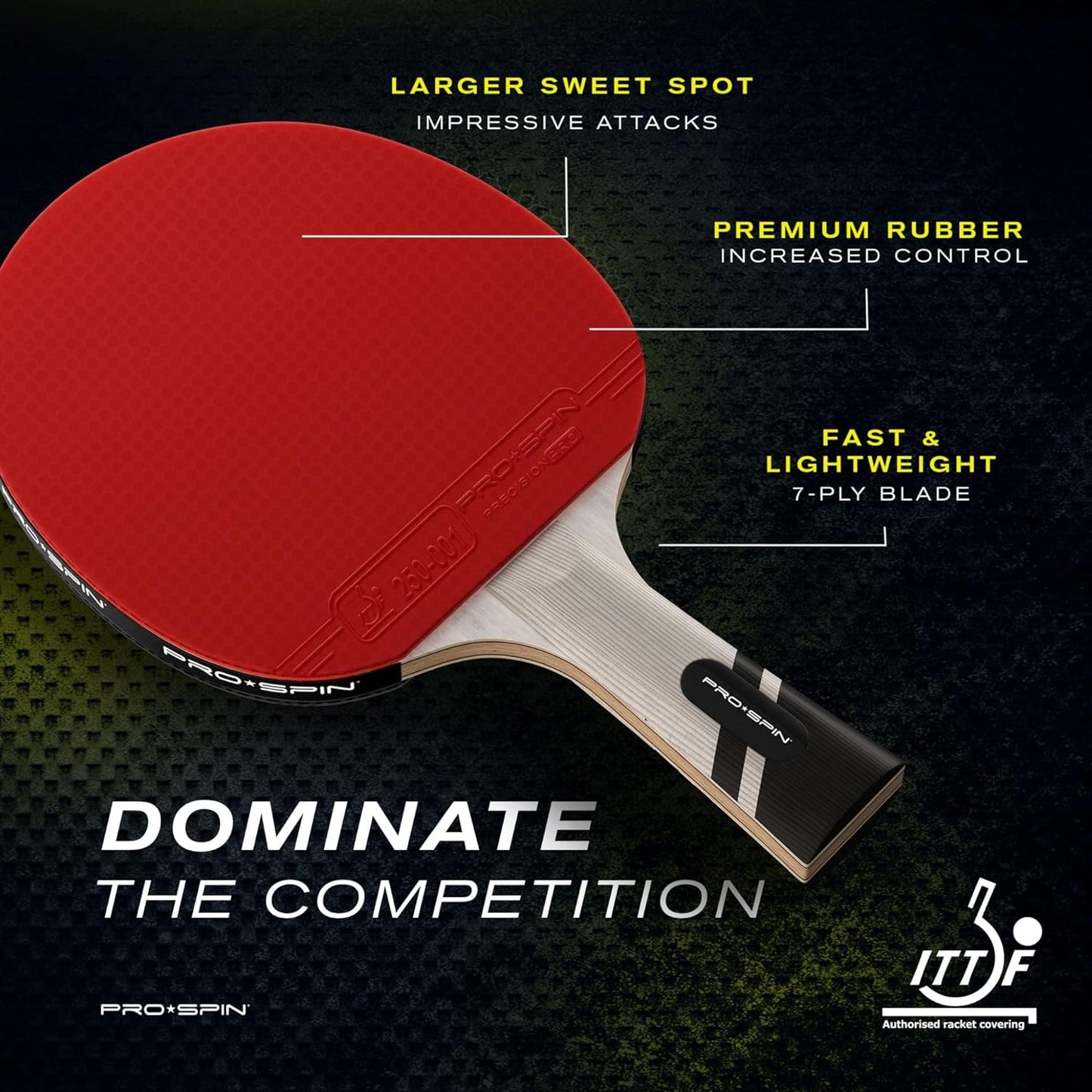 PRO SPIN Ping Pong Paddles - Professional Level Table Tennis Rackets with Carbon Fiber for Superior Control | 7-Ply Blade, Premium Rubber, 2.0mm Sponge | Includes Protector Case