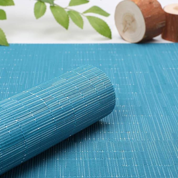 Myir JUN Table Runner, Vinyl Table Runner Indoor Arbitrarily Cropped Runner for Table Heatproof for Home Party (Blue, 15 x 94 inch)