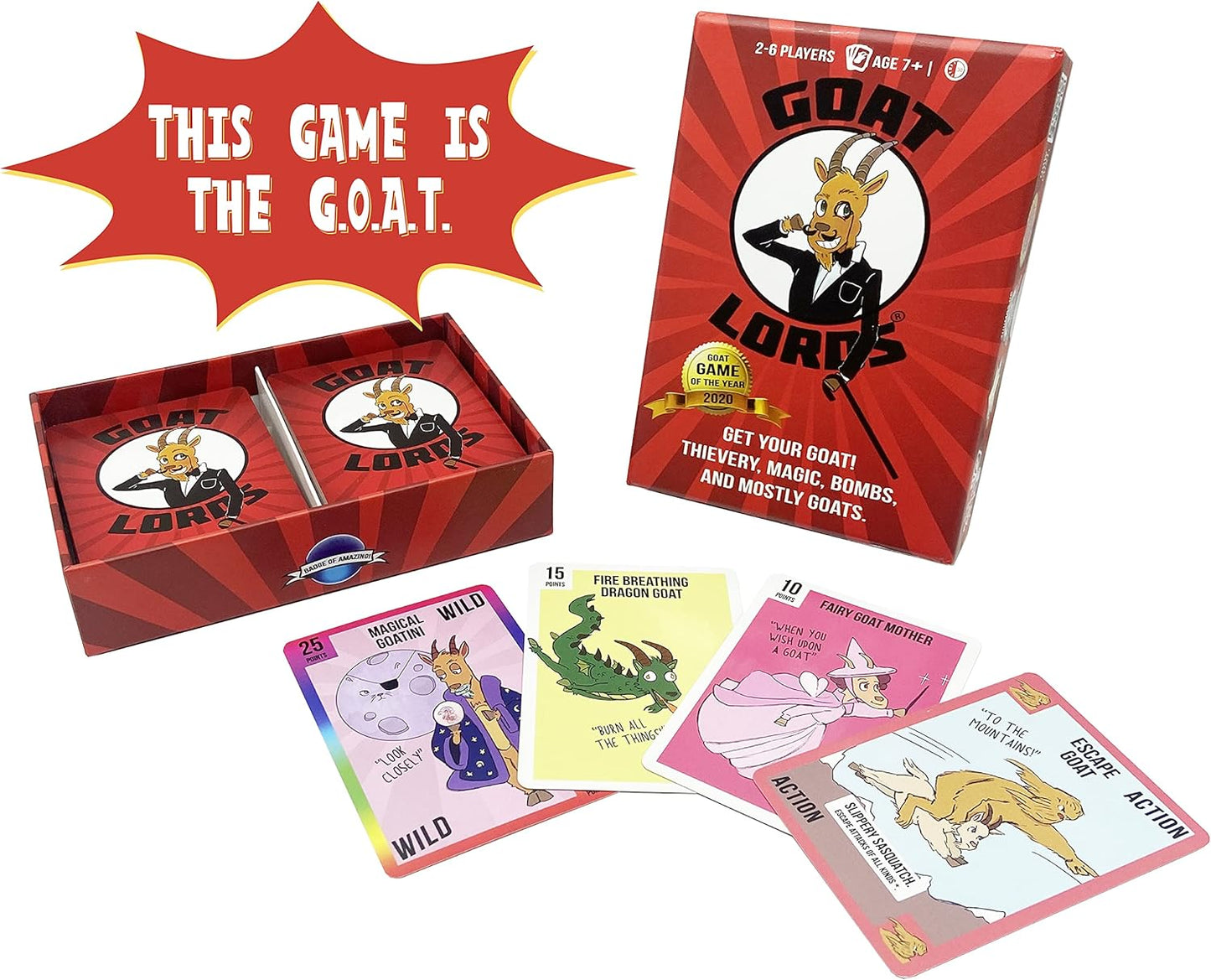 Goat Lords - Most Addicting Card Games for Families, Teens, Kids (Boy and Girl) Ages 7 and Up - Family Board Games, Fun Game, Card Game for Adults or Family Game Night! A Great Gift Idea!