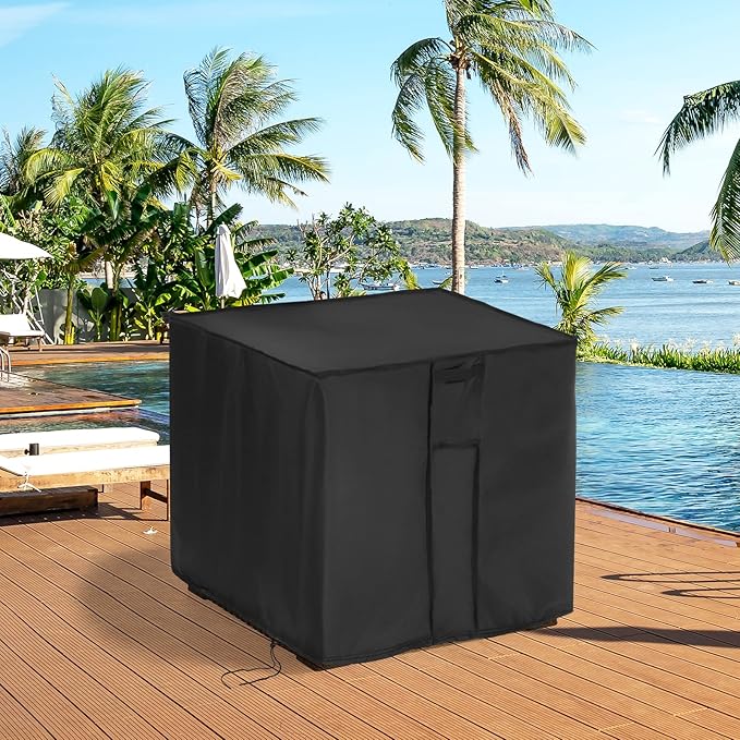 Outdoor Table Cover Square 18 Inch,Patio Table Cover for Keter Ice Cube Beer Cooler Table, Waterproof Outdoor Small Bar Table Furniture Cover - 18 X 18 X 18 Inch