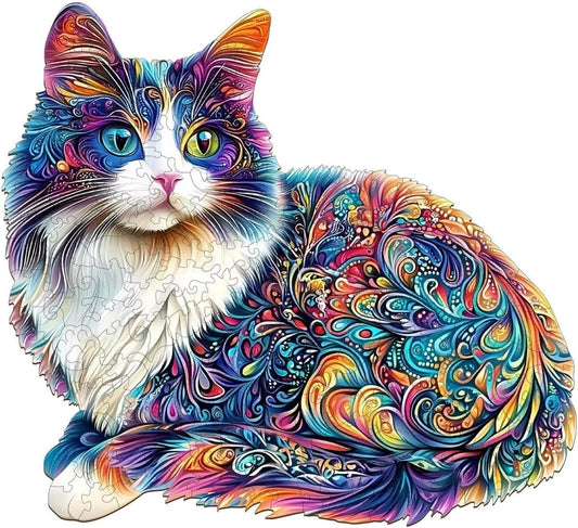 Lazy Cute Cat Puzzles Adults Gifts Wooden 175 Pieces 11.4 * 10.4in