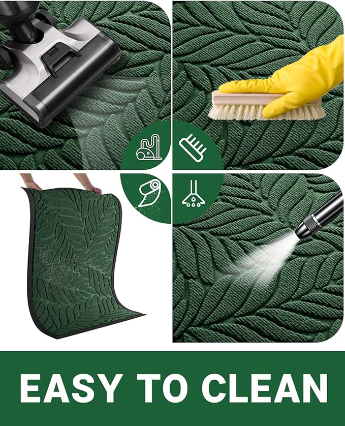 Yimobra 60x36 Large Door Mat Outdoor Indoor, All-Season Waterproof Door Mat Outside Entrance, All-Weather Non-Slip Outside Doormat for Garage Patio Entryway, Green