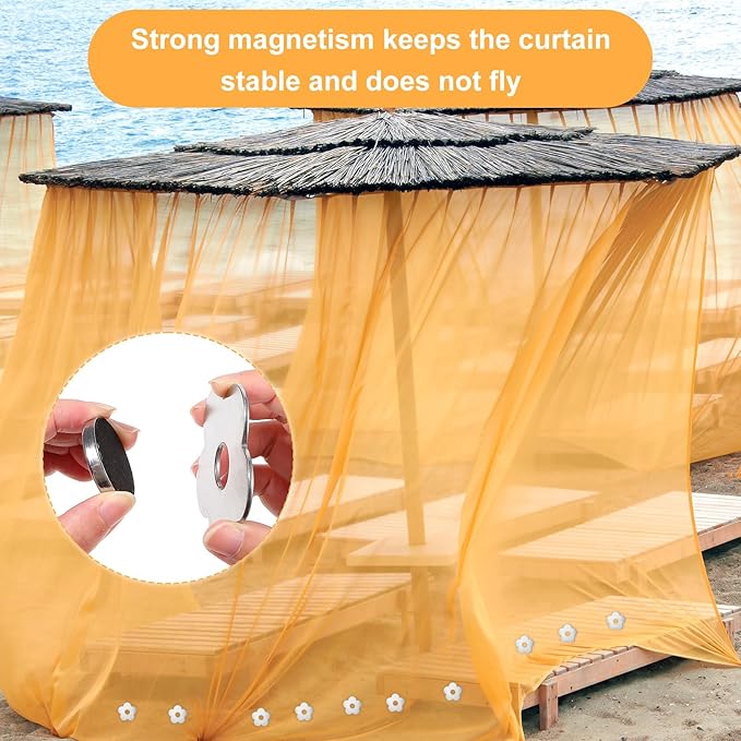 12 PCS Flower Shaped Outdoor Tablecloth Weights, Stainless Steel Table Weights for Tablecloths Windproof Magnetic Clips for Picnic Wedding Party Decor