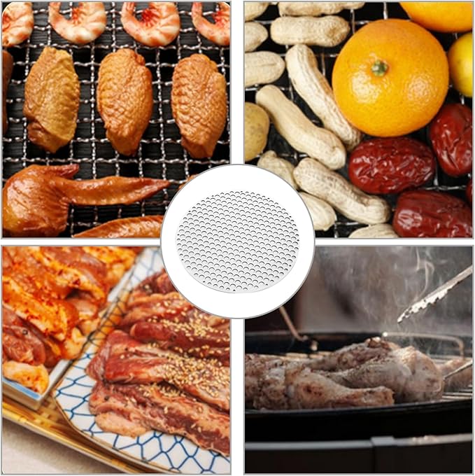 Round Grill Grate, 9.5 Inch Stainless Steel Grill Grate, Heat-Resistant Heavy Duty Cooking Rack for Garden Camping Picnic Hiking Outdoor