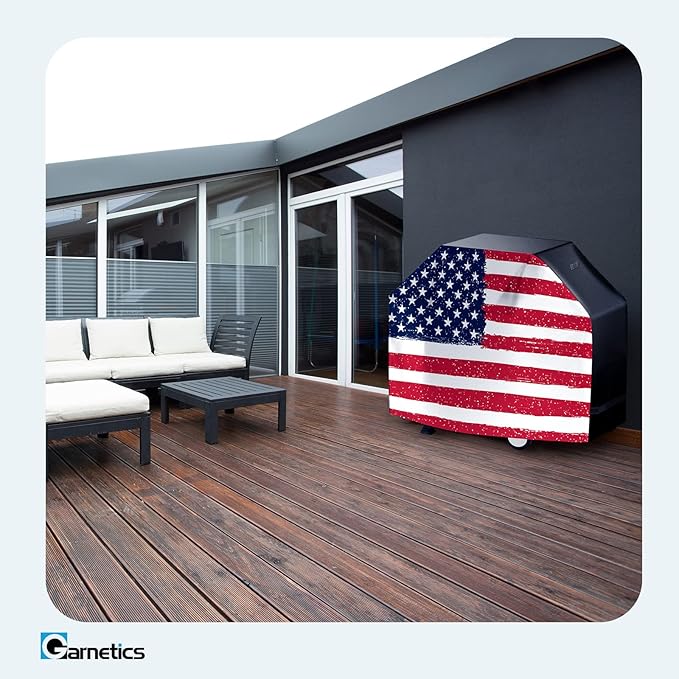 Grill Cover for Outdoor Grill, BBQ Grill Covers for Outside, Grill Cover 55 Inch, BBQ Covers Waterproof Heavy Duty Waterproof,Small to Large Durable and Convenient Universal Grill Covers-US Flag