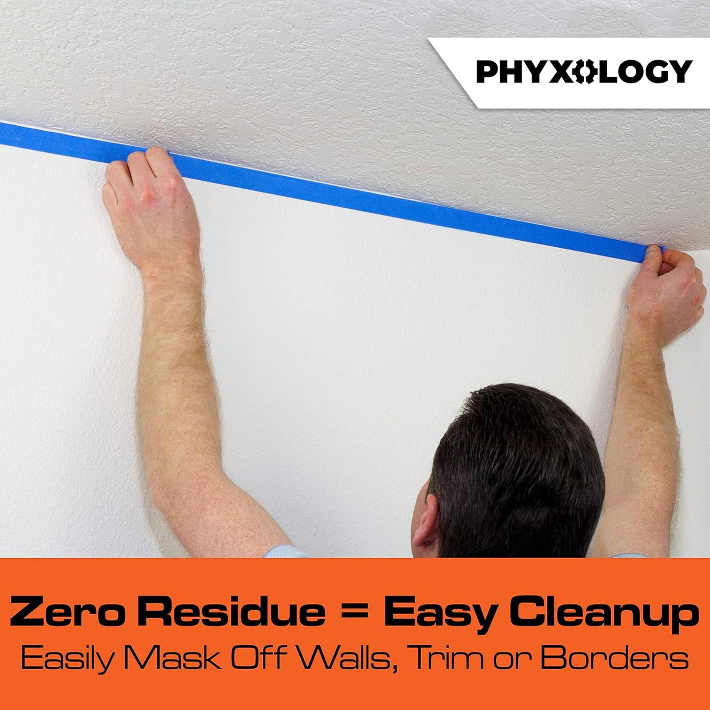 No-Residue 2 Inch, 60 Yard Blue Painters Tape 2 Pk. Easy-Tear, Pro-Grade Removable Masking Tape Great for Home, Office, Commercial Contractor. Clean, Drip-Free Painting with Wide Crepe Paper Rolls