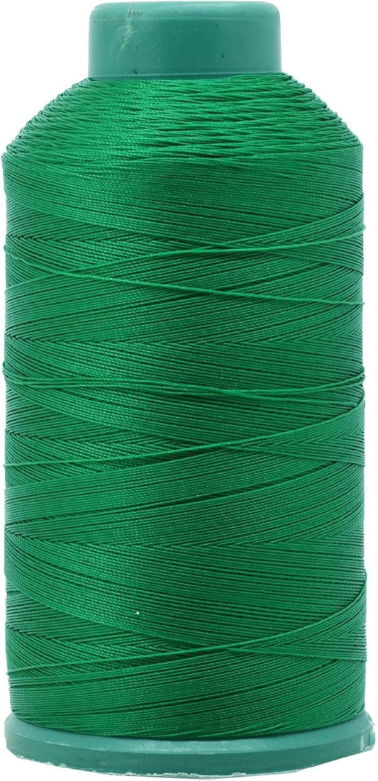 Mandala Crafts Bonded Nylon Thread Green Heavy Duty Sewing Threads - 1500 YDs Size 69 210D T70 Tex 70 Thread for Leather Jeans Weaving Outdoor Marine Upholstery Threads