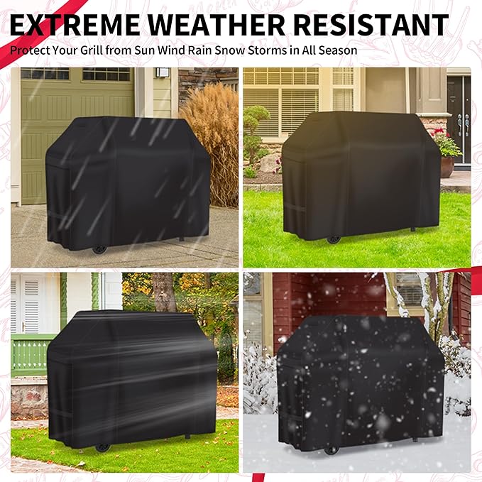 NEXCOVER 58 Inch Heavy Duty Waterproof BBQ Cover for Weber Genesis II, II LX & 300 Series Gas Grills, Weather & Fade Resistant, Black