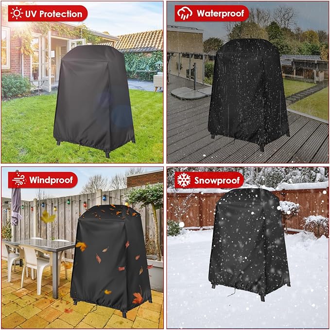 Cover for Ninja Pizza Oven on Grill Stand Cover Woodfire Oven Accessories Outdoor Waterproof Grill Covers Size 34" L x 26" W x 45" H