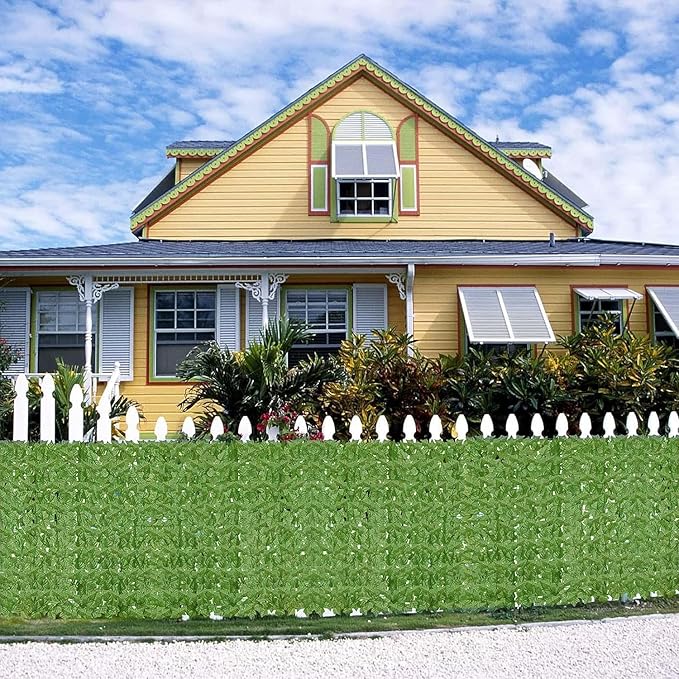 Artificial Ivy Privacy Fence Wall Screen,160x60 in UV-Anti Faux Greenery Backdrop Ivy Vine Leaf Hedges Fence Panels for Patio, Balcony, Garden, Backyard Indoor Outdoor Green Wall Decor