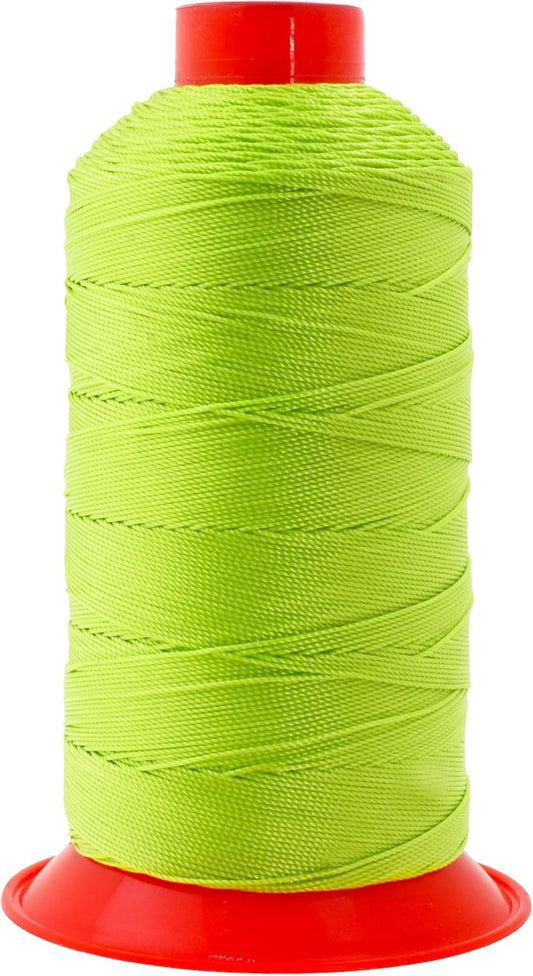 Mandala Crafts Bonded Nylon Thread - Lime Green Heavy Duty Sewing Threads - 800 YDs Size 277 840D T270 Tex 270 for Leather, Jeans, Weaving, Outdoor, Marine, Upholstery