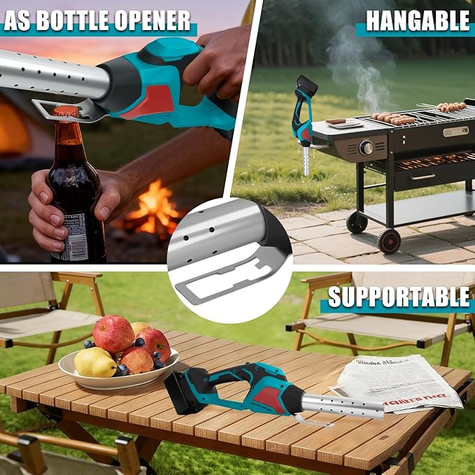 LouSdZoke Cordless Fire Starter Compatible for Makita 18V Battery,1472℉ in 60 Seconds,Chemical Free Heated,Electric Charcoal Starter with Air Blower for Grill,BBQ,Campfire (No Battery)