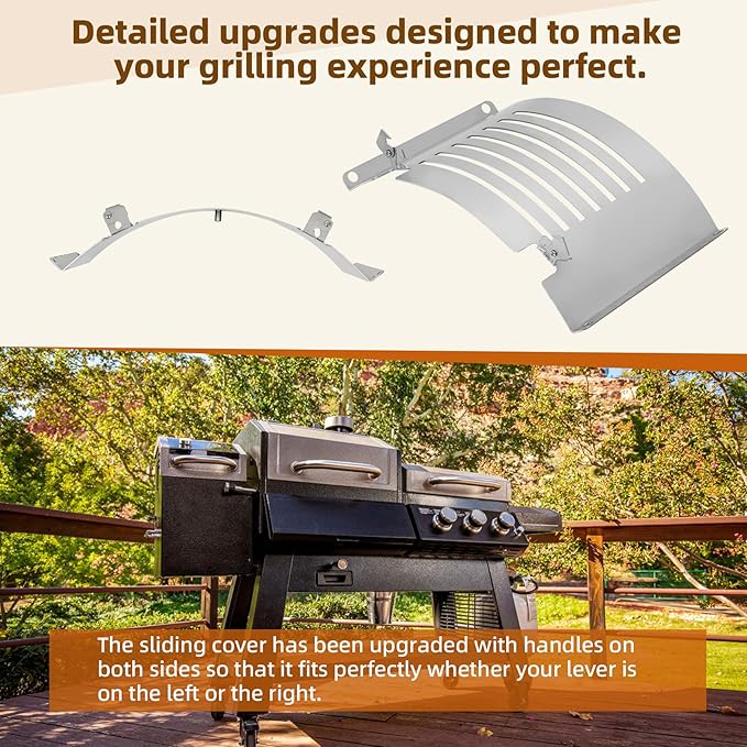 PB1285KC Flame Broiler Kit for Pit Boss KC Combo Pellet Grills, PB1285KC Replacement Parts Compatible with Platinum KC(PB1285KC), PB1020NX, Charleston 1020 Series, Includes Main Plate, Sliding Lid