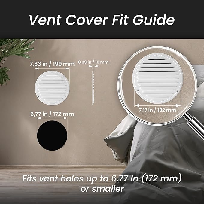Repa Market 6 Inch (Opening Dimensions) Air Vent Covers/White Galvanized Steel Return Air Grille/AC Vent Cover/Wall or Ceiling HVAC Registers Grilles & Vents for DIY & Home Improvement