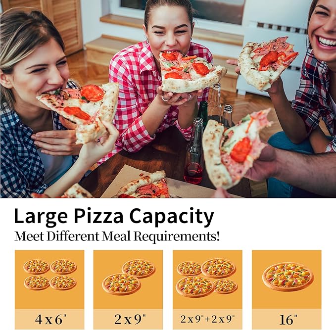 PIZZELLO 4-in-1 Outdoor Pizza Oven 16" Wood Fired Outside Oven 2-Layer Detachable Pizza Maker with Pizza Stone, Pizza Peel, Cover, Cooking Grill Grate, Pizzello Gusto