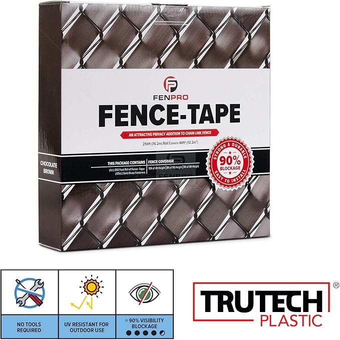 Chain Link Fence Privacy Tape (Chocolate Brown)