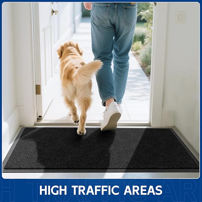 Sturdy Front Door Mat, 72" x 36" Heavy Duty Indoor Outdoor Doormat for Entryway, Fade Resistant, Waterproof Low Profile Entry Mat, Non Slip Welcome Mat for Outside Entrance, Patio, Home