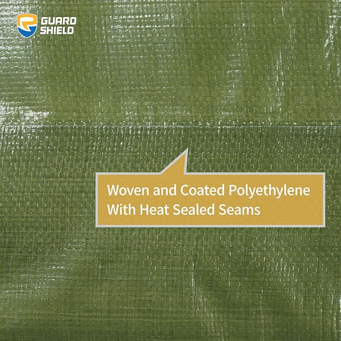 GUARD SHIELD Heavy Duty Tarp 30x40 Feet Green Multi Purpose Thick Waterproof Poly Tarp Cover 10mil