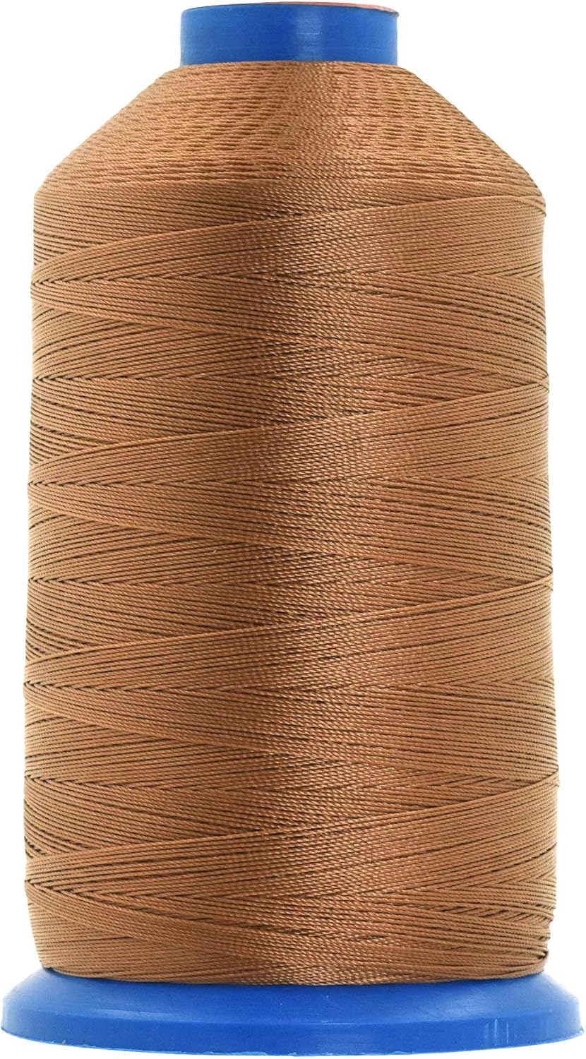 Mandala Crafts Bonded Nylon Thread - Russet Brown Heavy Duty Sewing Threads - 1100 YDs Size 92 280D T90 Tex 90 for Leather, Jeans, Weaving, Outdoor, Marine, Upholstery