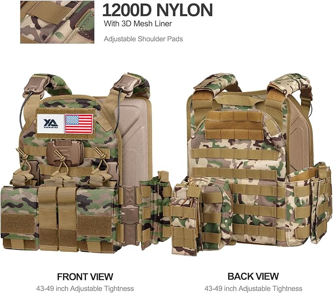xaegistac Tactical Vest -Adjustable Modular Design for Outdoor, Hunting, and Security
