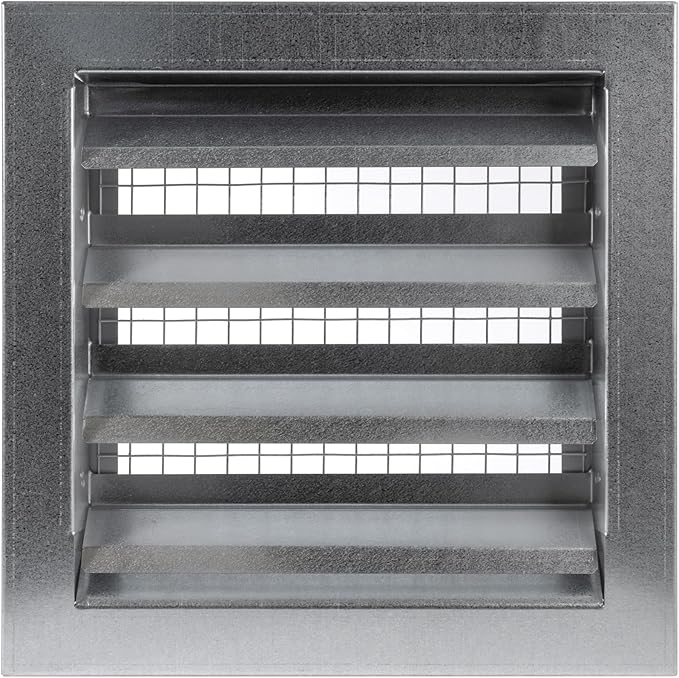 Vent Systems 9" x 9" Inch Galvanized Steel Industrial Gable Vent - Heavy-Duty Louvered Air Intake Exhaust Vent Cover – Outdoor Wall Vent HVAC Grille - Air Return Grille for House Wall Crawl Space