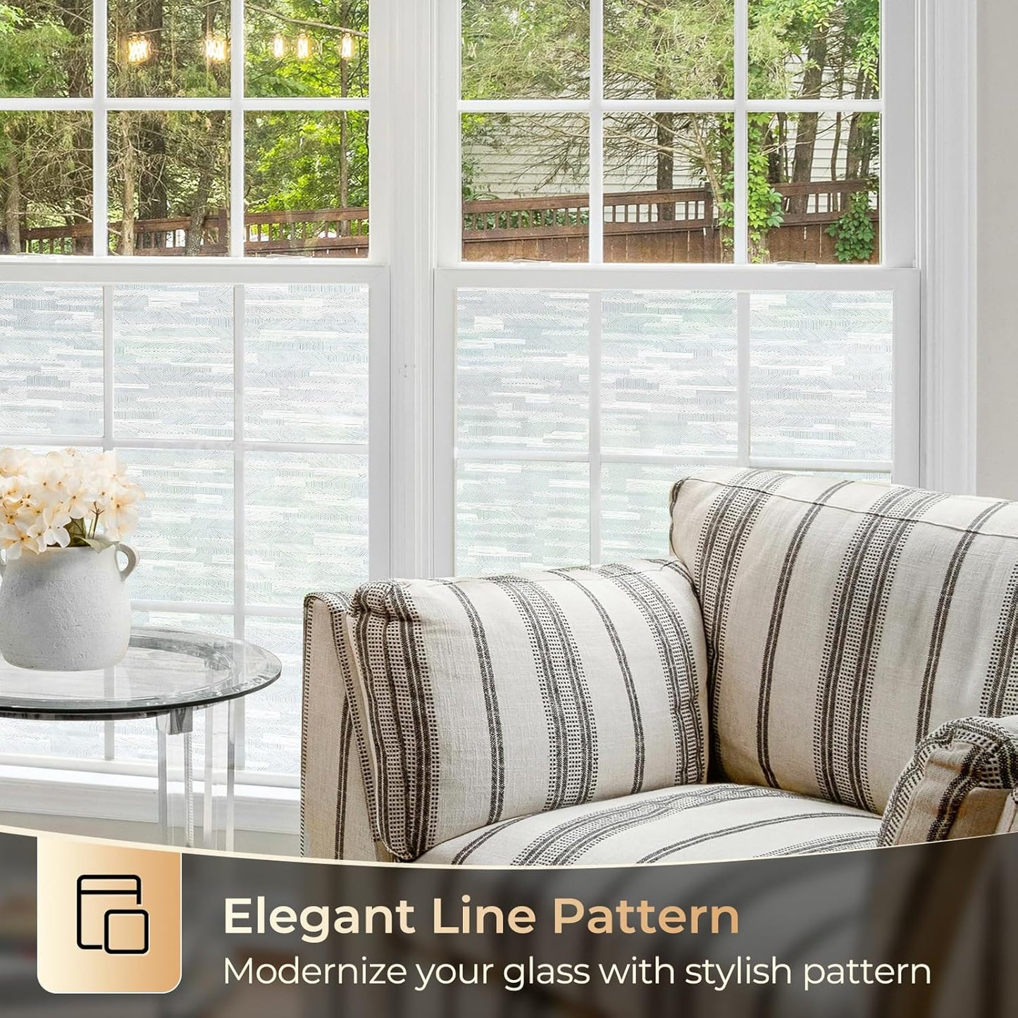 rabbitgoo Window Privacy Film, Frosted Glass Window Film Static Cling Covering, Non Adhesive Privacy Clings Vinyl, Removable Frosting Sticker for Home Decoration, White, 23.6 x 78.7 Inches