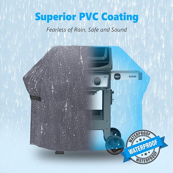 Grill Cover 48 Inch - Superior BBQ Cover for Weber Spirit 2 Gas Grill - 600D Outdoor Barbecue Cover Heavy Duty Waterproof for Weber Spirit II 200 Series, Spirit 200 and Spirit II E210 Grill
