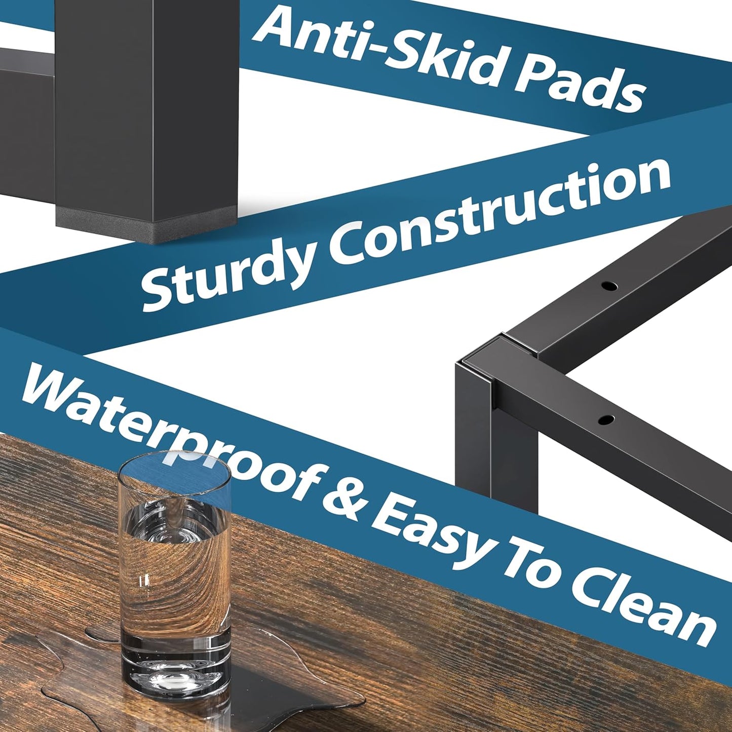 SHW Mission 40-Inch Home Office Computer Desk, Rustic Brown